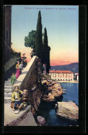 Cartolina S. Michele /Rapallo, Cipressi, Strassenjungs Essen Maccheroni  - Andere & Zonder Classificatie