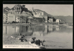 Cartolina Ventimiglia, Con Lavandaie  - Altri & Non Classificati