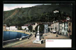 Cartolina Maderno, Piazza Vittorio Emanuele Col Tram  - Autres & Non Classés