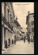 Cartolina S. Daniele, Via Garibaldi  - Andere & Zonder Classificatie