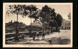 Cartolina San Cipriano, Piazza Della Chiesa  - Andere & Zonder Classificatie