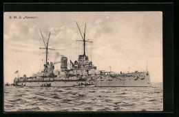 AK Kriegsschiff SMS Nassau  - Krieg