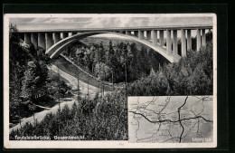 AK Teufelstalbrücke, Gesamtansicht, Landkarte  - Autres & Non Classés