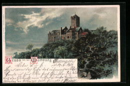 Lithographie Eisenach, Blick Auf Wartburg  - Other & Unclassified