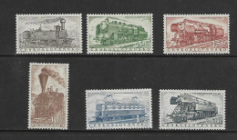 TCHECOSLOVAQUIE 1956 TRAINS YVERT N°875/880 NEUF MNH** - Eisenbahnen