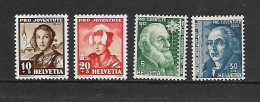 SUISSE 1942 PRO JUVENTUTE YVERT N°380/383 NEUF MNH** - Nuovi