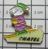 912E  Pin's Pins / Beau Et Rare / SPORTS / SKI MARMOTTE CHATEL - Winter Sports