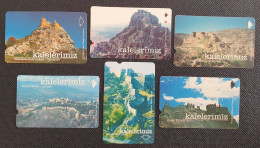 Turkey 6 Phonecards Castles Used - Turquia