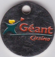 Jeton De Caddie En Métal - Géant Casino - Hypermarché - Munten Van Winkelkarretjes