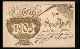 AK Jahreszahl 1905, Viel Glück Zum Neuen Jahre  - Autres & Non Classés