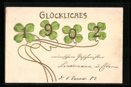 AK Glückliches 1902!, Kleeblätter  - Autres & Non Classés