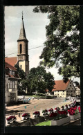 AK Bad Dürrheim I. Schwarzwald, Strassenpartie Mit Kirche  - Bad Dürrheim