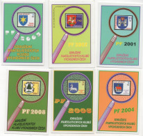 6 Calendars, Stamps, Numismatics, Philately, Czech Rep., 95 X 65 Mm - Small : 2001-...