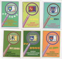 6 Calendars, Stamps, Philately, Czech Rep., 95 X 65 Mm - Small : 2001-...