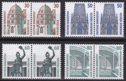 BRD, 1987, Mi. Nr. 1339-1342 ** Sehenswürdigkeiten (I),  4 Waagerechte Paare - Ungebraucht