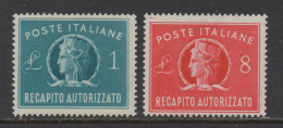 Repubblica 1947 - Recapito Autorizzato - Nuovi Gomma Integra - MNH** - 1946-60: Nuevos