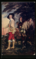 Embossed Pc König Charles I. Von England Und Weisses Pferd  - Royal Families
