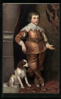 Pc Sohn Karls I. Von England Mit Seinem Hund  - Familles Royales