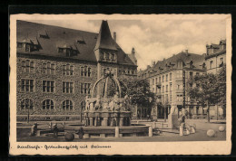 AK Karlsruhe, Gutenbergplatz Mit Brunnen  - Karlsruhe