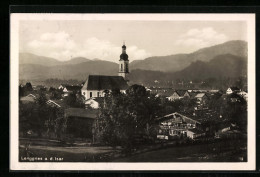 AK Lenggries A. D. Isar, Ortspartie Mit Kirche  - Lenggries