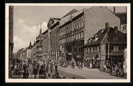 AK Karlsruhe, Kaiserstrasse Mit Cafe Und Geschäften  - Karlsruhe