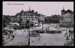 AK Berlin-Tiergarten, Potsdamer Platz Mit Geschäften Und Strassenbahn  - Tiergarten