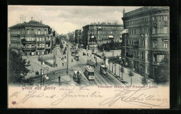 AK Berlin-Tiergarten, Potsdamer Brücke Und Potsdamer Strasse Mit Geschäften Und Strassenbahn  - Tiergarten