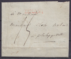 L. Datée 23 Avril (1828) De DINANT Pour PHILIPPEVILLE - Griffet "DINANT" - Port "15" - 1815-1830 (Période Hollandaise)
