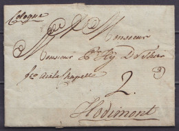 L. Datée 16 Avril 1796 De COLOGNE Pour HODIMONT - Man."Cologne" & "fco Aix La Chapelle" - Port "2" - 1794-1814 (French Period)