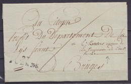 L. En Franchise Datée 11 Thermidor An 10 (30 Juillet 1802) De CAESKERKE (Kaaskerke) Pour Préfet Du Département De La Lys - 1794-1814 (Periodo Frances)