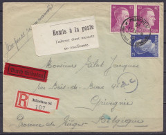 Allemagne - L. Express Recommandée Affr.95pf Càd "MUNCHEN /17.7.1943/ HAUPTSTADT DER BEWEGUNG" Pour GRIVEGNEE - étiq. "R - Lettres & Documents