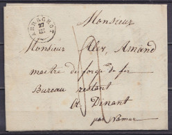 L. Datée 26 Mars 1838 Càd T18 AERSCHOT /27 III Pour Bureau Restant à DINANT - Port "4" (au Dos: Càd DINANT) - 1830-1849 (Belgique Indépendante)