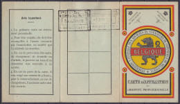 Carte D'affiliation Et D'identité Professionnelle / Fédération … Des Voyageurs De Commerce De Belgique Accordée Le 23 Ju - Europe