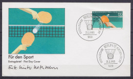 Allemagne (Berlin) - N°692 Tennis De Table Càd Illustré "ERSTAUSGABE BERLIN 12 FÜR DEN SPORT /21.2.1985" FDC Ersttagsbri - Andere & Zonder Classificatie