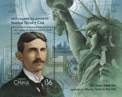 Serbia, 2024, The 140th Anniversary Since The Arrival Of Nikola Tesla In The USA (MNH) - Servië