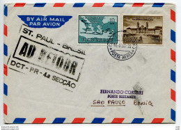 Primo Volo (Vaticano) Roma/San Paolo Del 16.6.61 - Storia Postale (Posta Aerea)