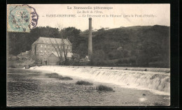 CPA Saint-Cristophe, La Normandie Pittoresque, Les Bords De L`Orne, Le Déversoir Et La Filature Près Le Pont D`Ouilly  - Otros & Sin Clasificación