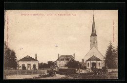 CPA St-Ouen-sur-Iton, L`Eglise, Le Presbytere Et La Place  - Other & Unclassified