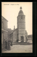 CPA Beauvain, L'Eglise Et La Place  - Other & Unclassified