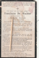 Rijmenam, 1919, Franciscus De Wachter, Verreth, - Devotion Images