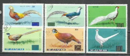 2651-SERIE COMPLETA COREA AVES 1976 Nº 1363A/1363F - Korea, North