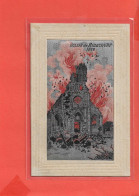 60 RIBECOURT Cpa Brodée L ' Eglise En Feu  En 1916 - Ribecourt Dreslincourt