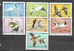 2684G-HUNGRÍA SERIE COMPLETA AVES 1977 Nº 2536/2542 PÁJAROS - Arends & Roofvogels