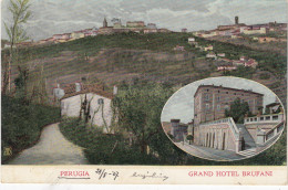 PERUGIA-GRAND HOTEL=BRUFANI=-CARTOLINA  VIAGGIATA IL 24-5-1907-RETRO INDIVISO - Perugia