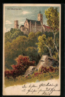 Lithographie Eisenach, Wartburg Im Herbst, Reklame Thee-Messmer  - Andere & Zonder Classificatie