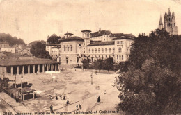 LAUSANNE, VAUD, CATHEDRAL, UNIVERSITY, ARCHITECTURE, SQUARE, SWITZERLAND, POSTCARD - Lausanne