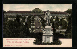 AK Potsdam, Schloss Sanssouci Mit Denkmal Friedrich D. Gr.  - Sonstige & Ohne Zuordnung