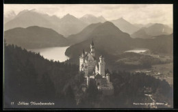 AK Hohenschwangau, Schloss Neuschwanstein Mit Berggipfeln Aus Der Vogelschau  - Sonstige & Ohne Zuordnung