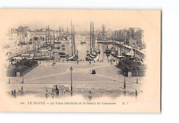 LE HAVRE - La Place Gambetta Et Le Bassin Du Commerce - Très Bon état - Port