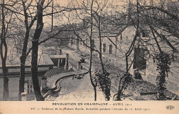 Révolution En Champagne 1911 - AY - Intérieur De La Maison Ayola - Très Bon état - Ay En Champagne